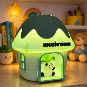 Cute Panda in a Mushroom LED Night Lamp for Kids Bedroom USB Rechargeable
