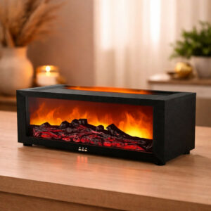 LED Flame Effect Humidifier with Remote Control Tabletop Decor