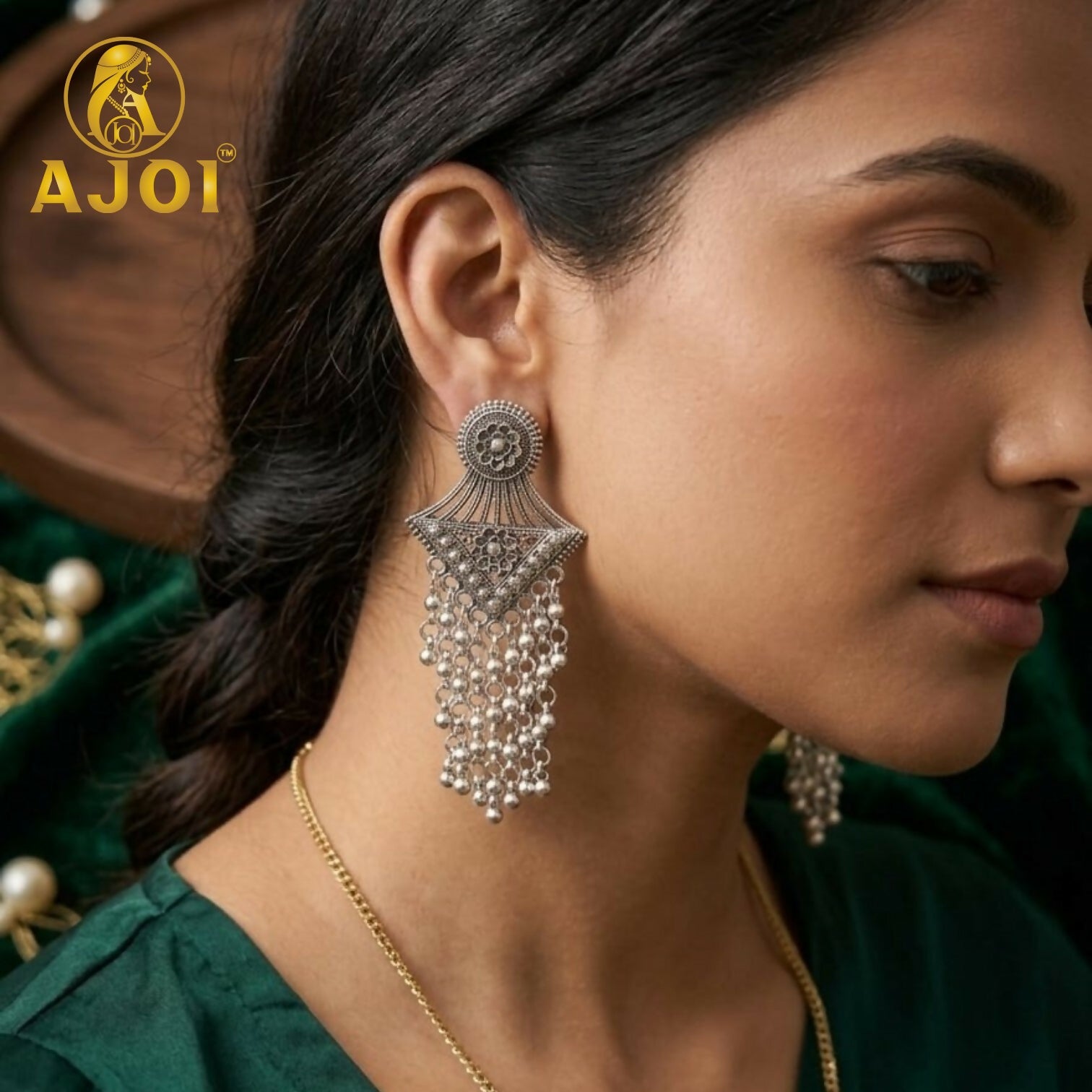 Vintage Floral Silver Earrings 2 Vintage Floral Silver Earrings - Image 2