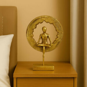 Golden Meditating Yoga Figurine Ring Sculpture for Home Decor (Any One)