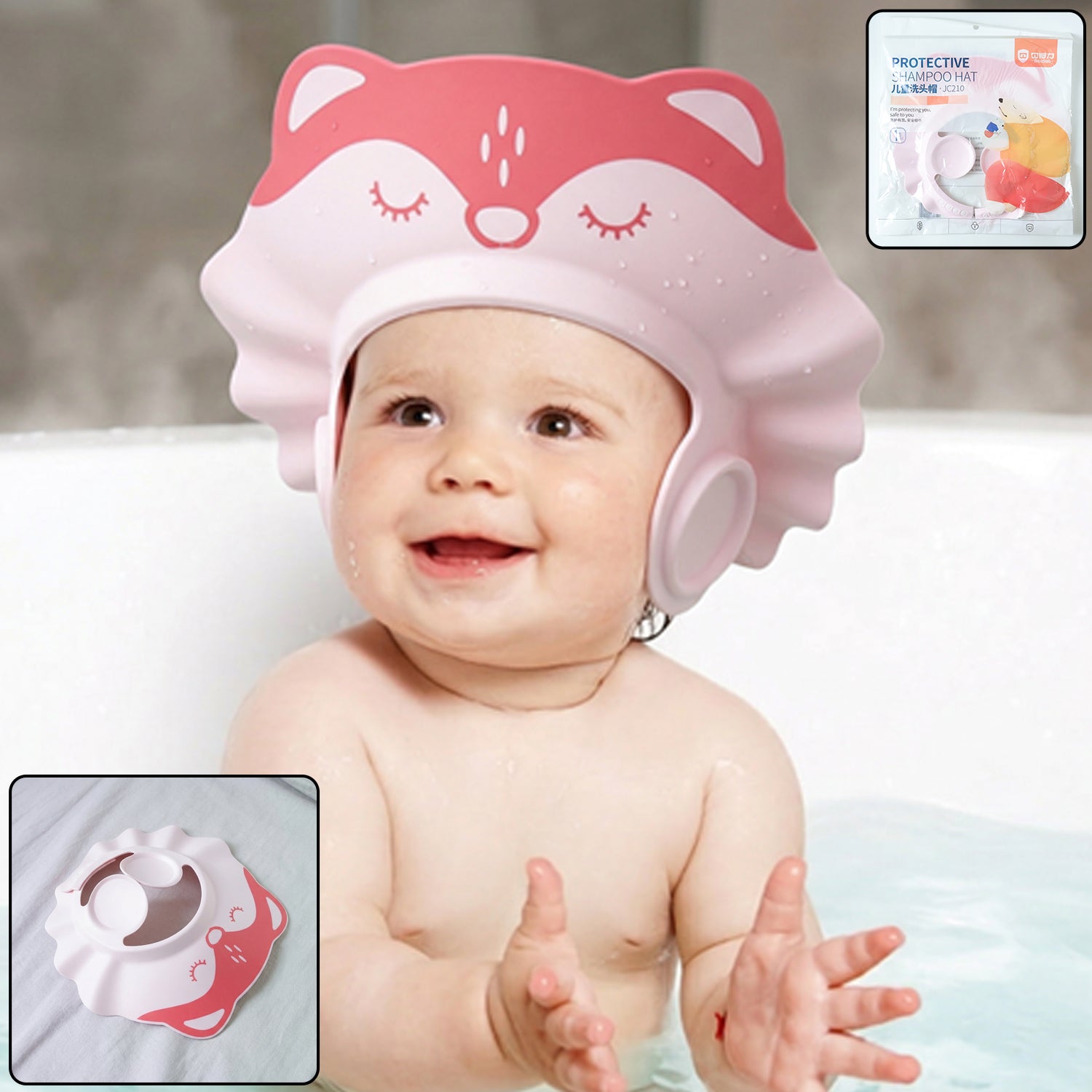 Cute Cartoon Baby Shower Cap Shampoo Bath Hat (1 Pc) 1 Cute Cartoon Baby Shower Cap Shampoo Bath Hat (1 Pc)