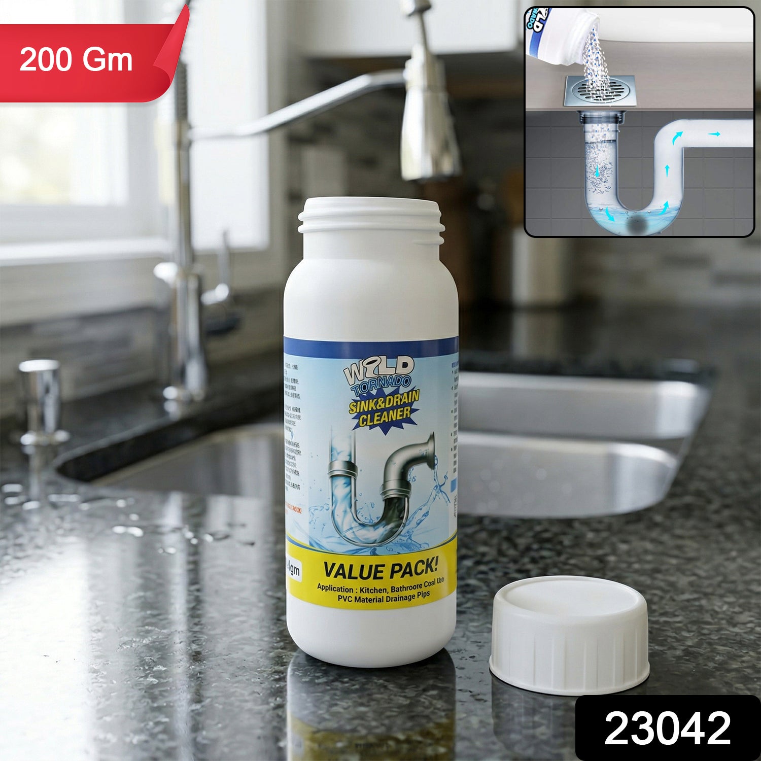 Sink and Drain Cleaner Powder 200 Gm 2 Sink and Drain Cleaner Powder 200 Gm - Image 2