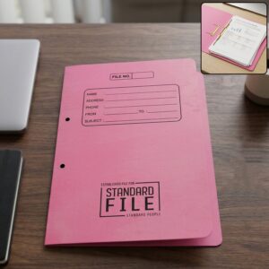 Premium Spring File Folder 35x25 cm, Office Document Holder with Metal Clip