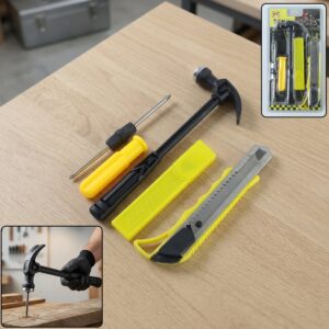 Mini Hardware Tool Kit with Hammer, Screwdriver & Cutter Set
