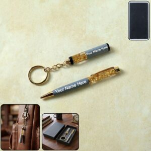 Customized Premium 2 In 1 Keychain and Pen Combo Gift Set