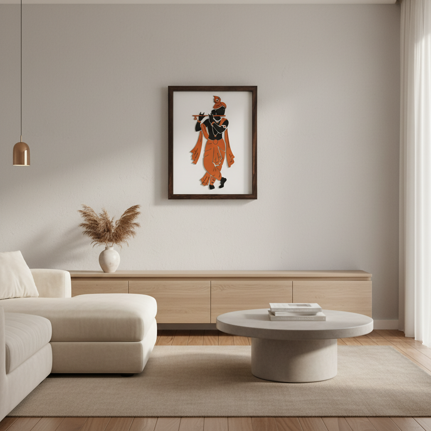 Krishna Wall Art Frame | Premium Minimalist Spiritual Wall Art for Living Room, Bedroom & Meditation Space 2 Krishna Wall Art Frame | Premium Minimalist Spiritual Wall Art for Living Room, Bedroom & Meditation Space - Image 2