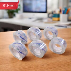 Crystal Clear Cello Tape Transparent Adhesive Packing Tape Rolls (33x24mm/6Pcs)