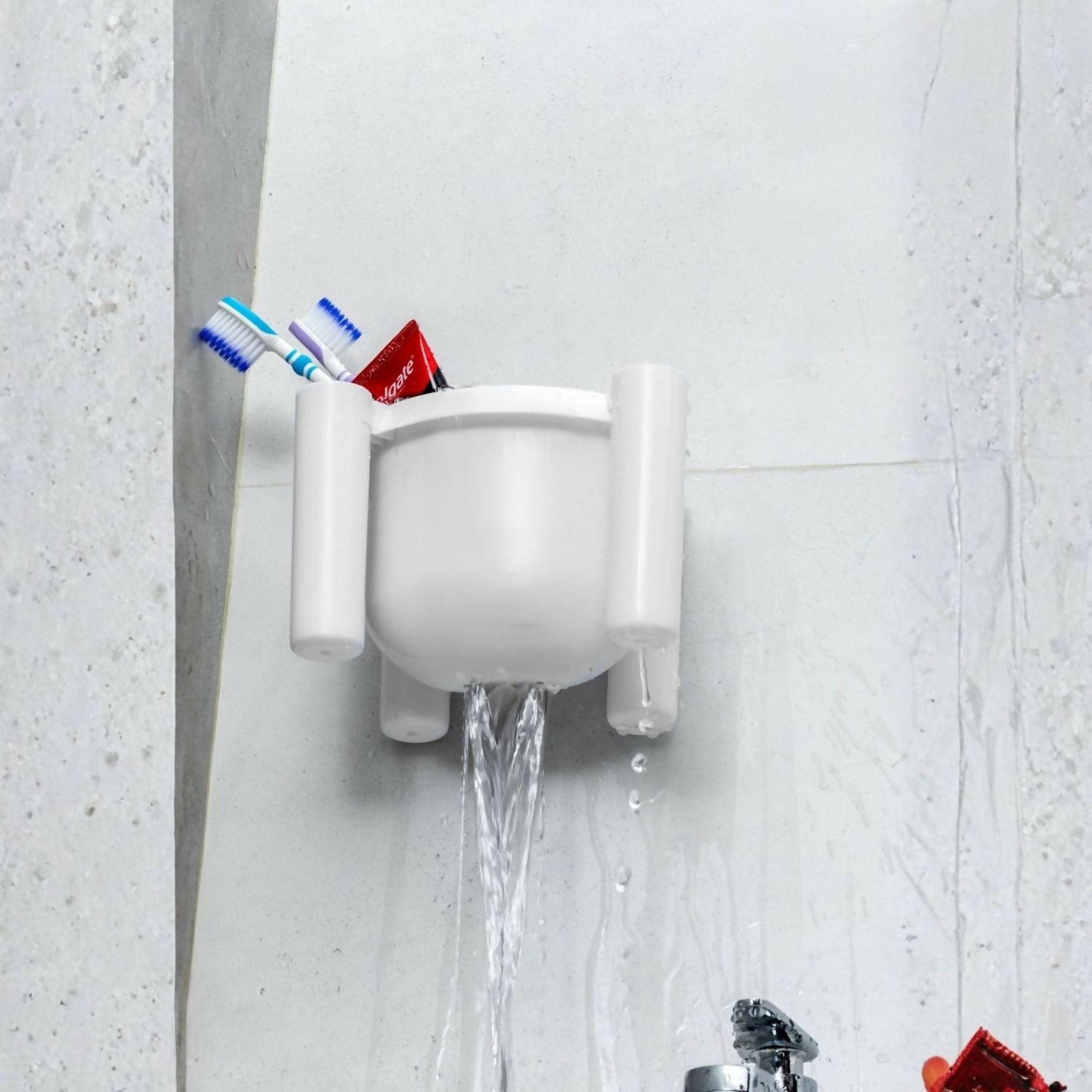 Drainmax Wall Mounted Toothbrush Holder Bathroom Organizer Rack (Pack of 2 ) 2 Drainmax Wall Mounted Toothbrush Holder Bathroom Organizer Rack (Pack of 2 ) - Image 2