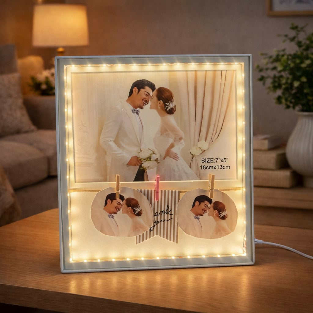 LED Photo Frame 7x5 Collage with Clips Decorative Light Frame 1 LED Photo Frame 7x5 Collage with Clips Decorative Light Frame