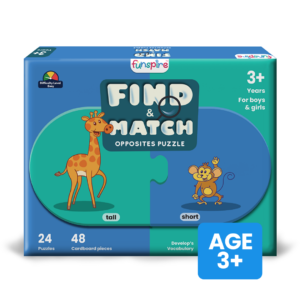 Opposites Matching Puzzle - Ages 3+ (48 cardboard puzzle pieces) Find & Match series