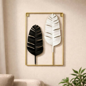 Modern Metal Leaf Wall Art Frame Decorative Wall Hanging for Living Room