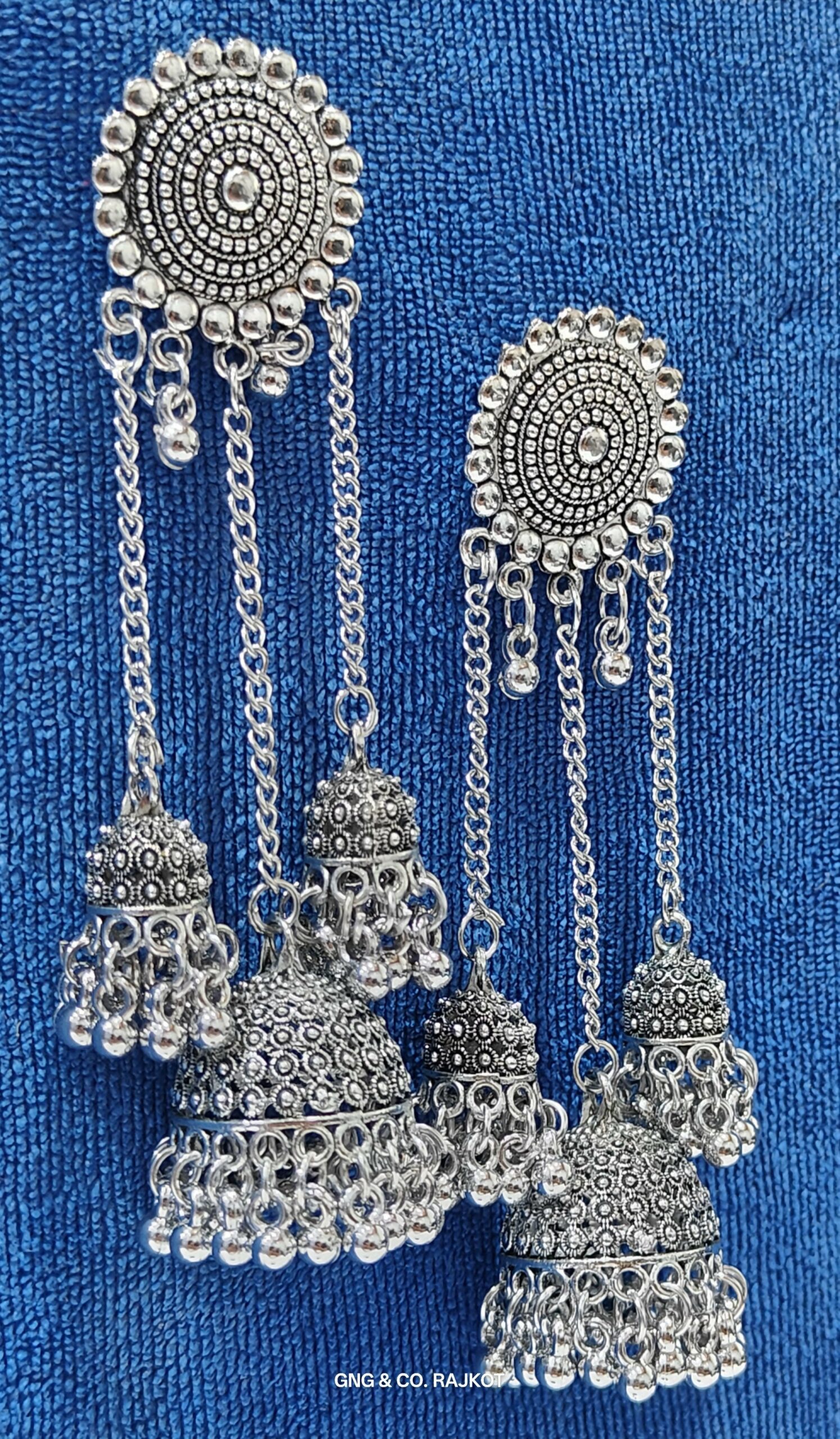 Silver Jhumka Earings 2 Silver Jhumka Earings - Image 2