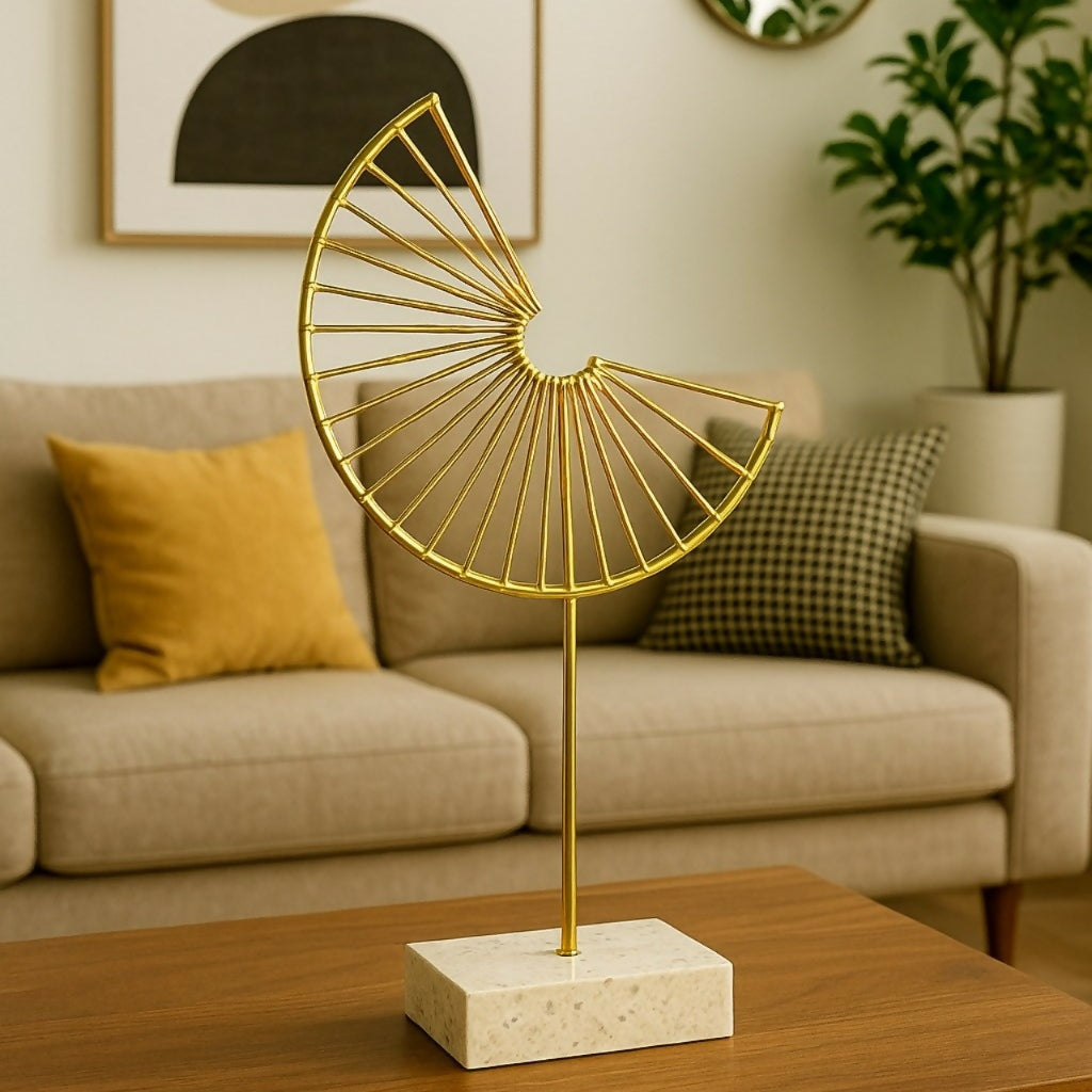 Modern Gold Spiral Metal Table Decor Showpiece with Marble Base 1 Modern Gold Spiral Metal Table Decor Showpiece with Marble Base