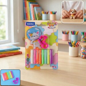 Nara 8 Color Modelling Clay Set with Cutter Creative Play Dough Kit for Kids (40 Gm)