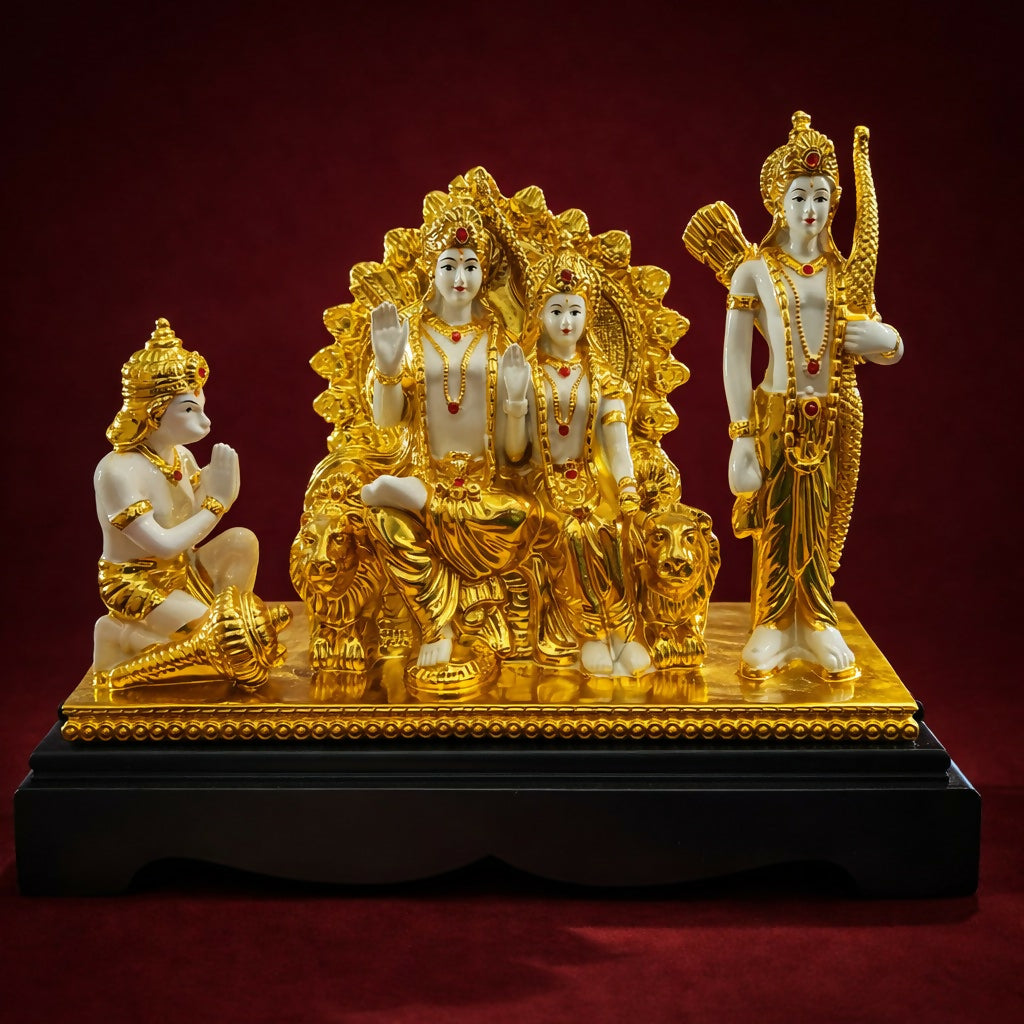 Ram Darbar Idol Set Decorative Showpiece for Home Temple (Mix Design) 3 Ram Darbar Idol Set Decorative Showpiece for Home Temple (Mix Design) - Image 3