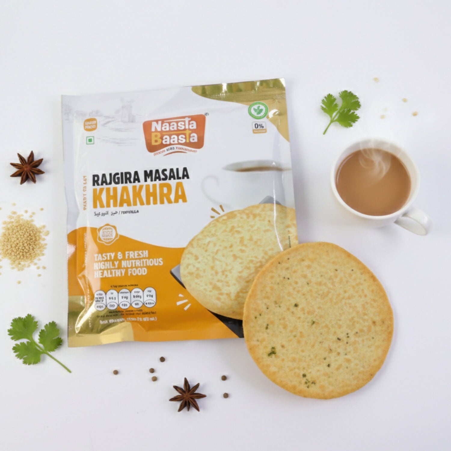 Naasta Baasta Rajgira Masala Khakhra - Crispy Farali Ready to Eat Snack (200 Gm) 3 Naasta Baasta Rajgira Masala Khakhra - Crispy Farali Ready to Eat Snack (200 Gm) - Image 3