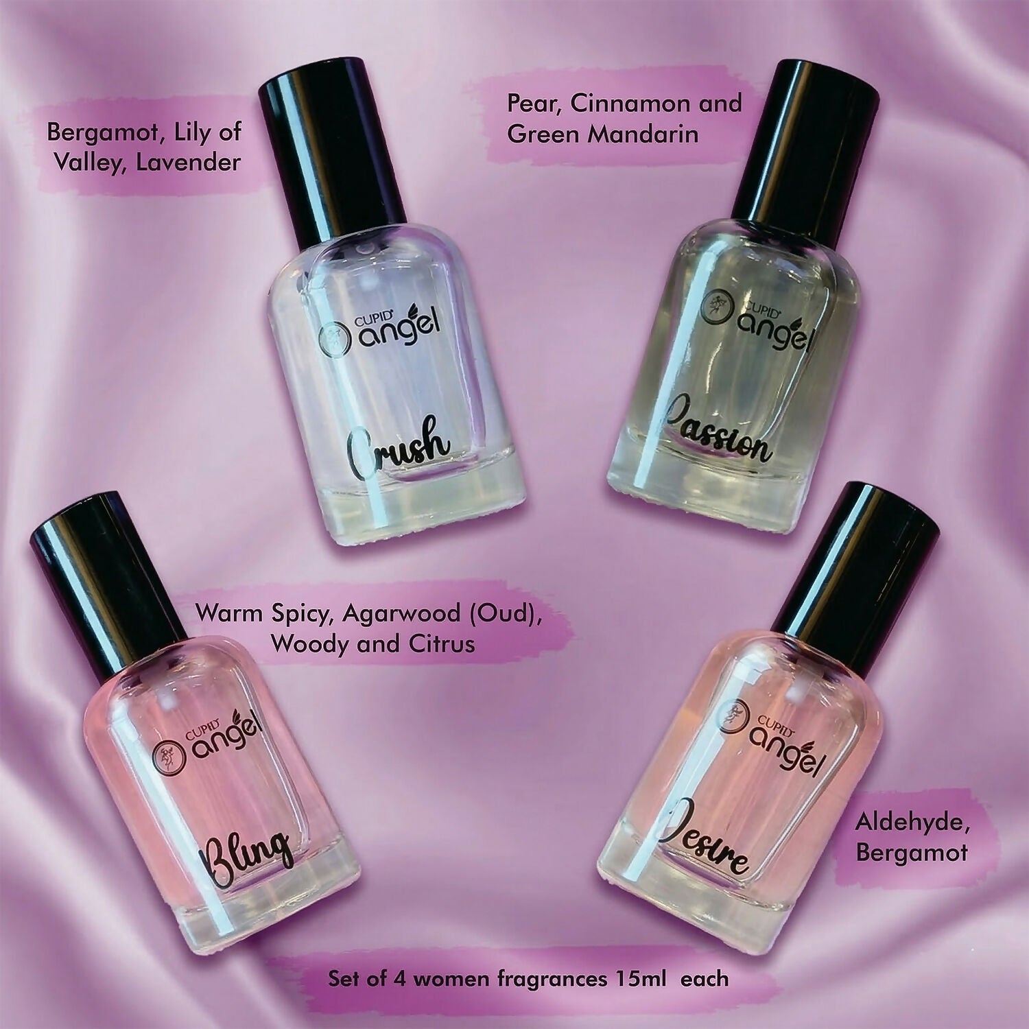 Cupid Perfume Gift Set for Women Long Lasting EDP Fragrance Collection (4x15ml) 3 Cupid Perfume Gift Set for Women Long Lasting EDP Fragrance Collection (4x15ml) - Image 3