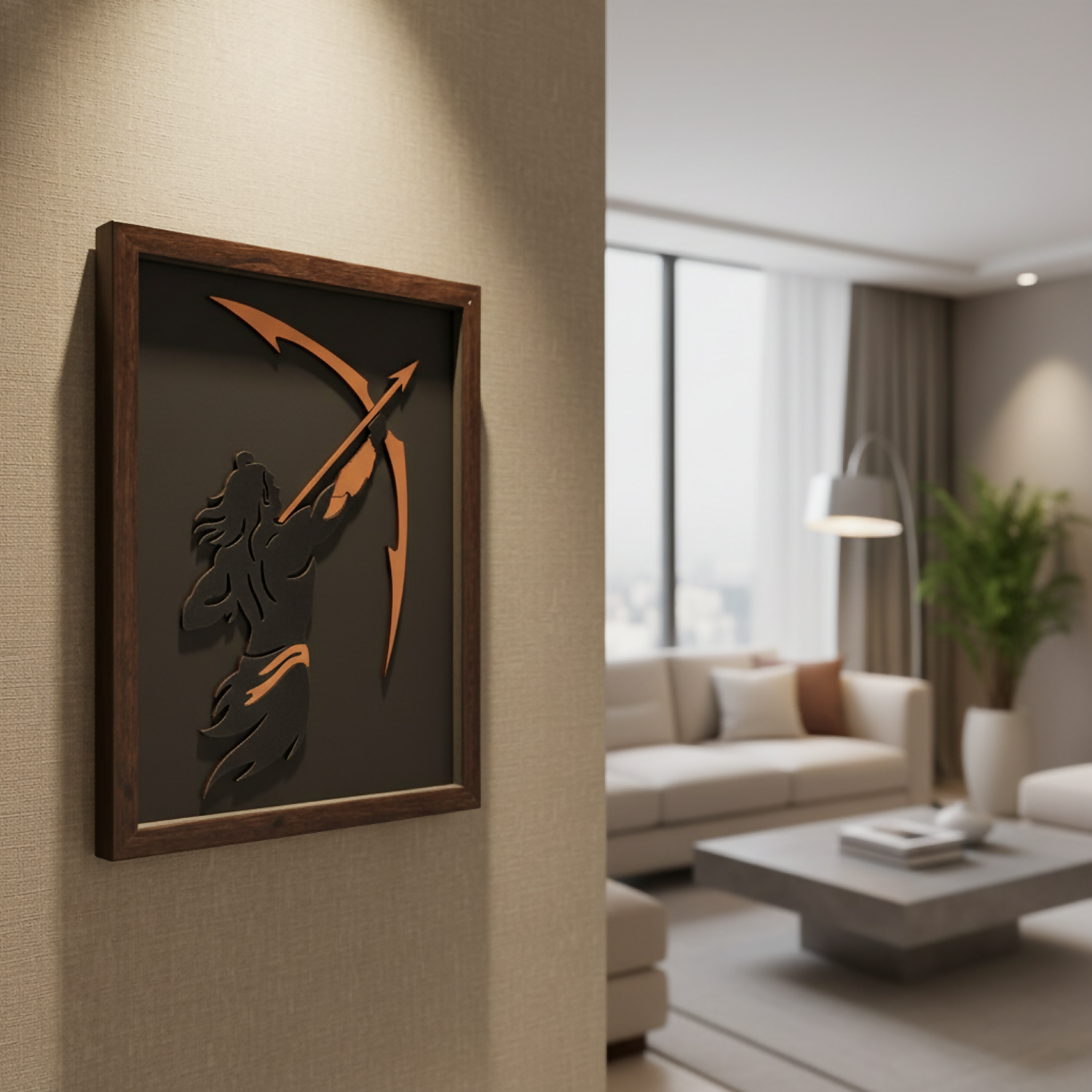 Lord Ram Wall Art Frame| Premium Minimalist Spiritual Wall Art for Living Room, Office & Meditation Space 2 Lord Ram Wall Art Frame| Premium Minimalist Spiritual Wall Art for Living Room, Office & Meditation Space - Image 2