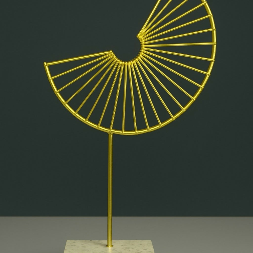 Modern Gold Spiral Metal Table Decor Showpiece with Marble Base 2 Modern Gold Spiral Metal Table Decor Showpiece with Marble Base - Image 2