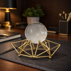 Crystal Ball Decorative Showpiece with Metal Stand for Home & Office